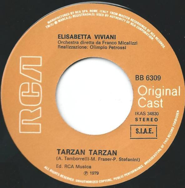 Elisabetta Viviani – La Banda Dei Cinque / Tarzan Tarzan (7", Italy - 1979)
