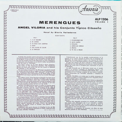 Angel Viloria Y Su Conjunto Típico Cibaeño, Dioris Valladares – Merengues Vol. 1 (LP, Album, Reissue, US)