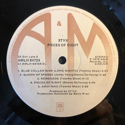 Styx – Pieces Of Eight (LP, Album, Italy - 1978)