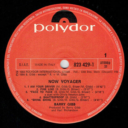 Barry Gibb – Now Voyager (LP, Album, Italy - 1984)