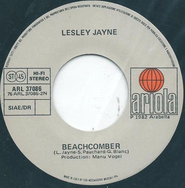 Lesley Jayne – Sailing Away / Beachcomber (7", Italy - 1982)