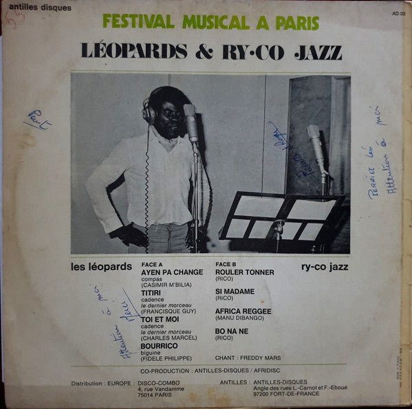 Les Leopards, Le Ry-Co Jazz – Festival Musical A Paris (LP, Album, Martinique - 1973)