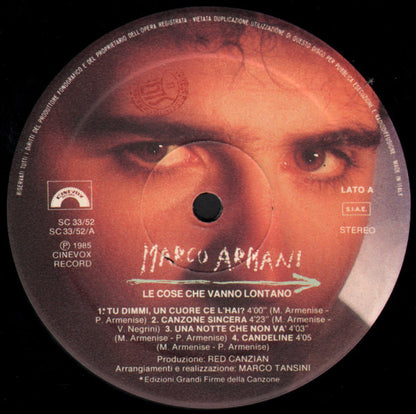 Marco Armani – Le Cose Che Vanno Lontano (LP, Album, Italy - 1985)