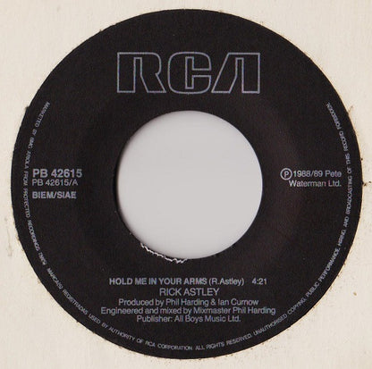 Rick Astley – Hold Me In Your Arms (7", Italy - 1989)