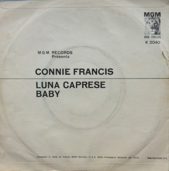 Connie Francis – Luna Caprese / Baby (7", Italy - 1962)