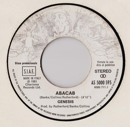 Genesis, Alberto Fortis – Abacab / La Nena Del Salvador (7", Italy - 1981)