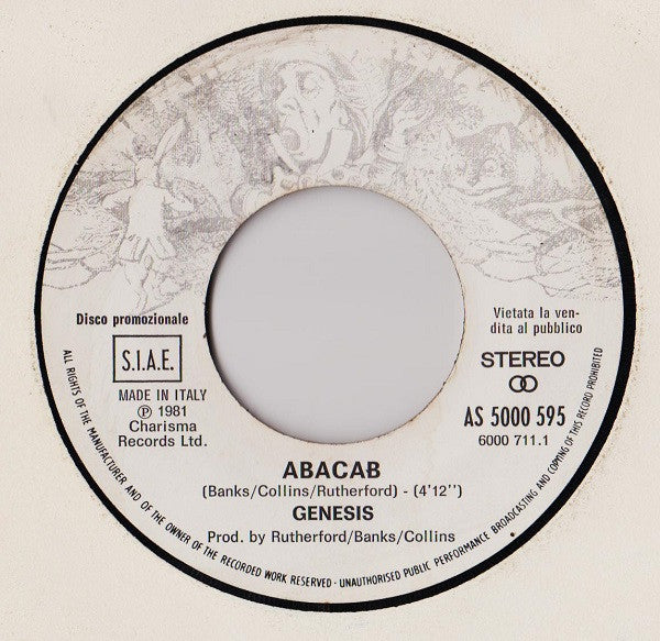 Genesis, Alberto Fortis – Abacab / La Nena Del Salvador (7", Italy - 1981)