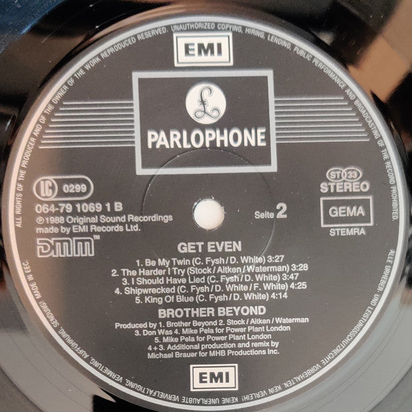 Brother Beyond – Get Even (LP, Album, Europe - 1988)