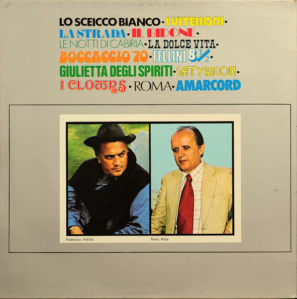 Nino Rota – Tutti I Film Di Fellini (LP, Compilation, Italy - 1974)