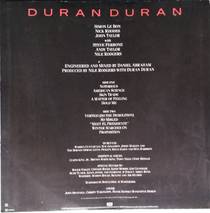 Duran Duran – Notorious (LP, Album, Italy - 1986)