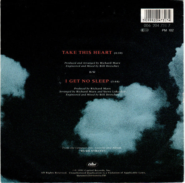 Richard Marx – Take This Heart (7", Europe - 1991)