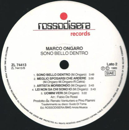 Marco Ongaro – Sono Bello Dentro (LP, Album, Italy - 1989)