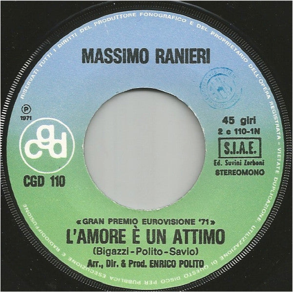 Massimo Ranieri – L'Amore È Un Attimo (7", Italy - 1971)