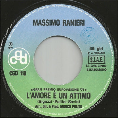 Massimo Ranieri – L'Amore È Un Attimo (7", Italy - 1971)