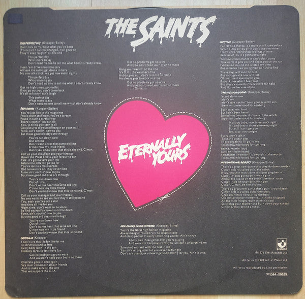 The Saints (2) – Eternally Yours (LP, Album, Italy - 1978)