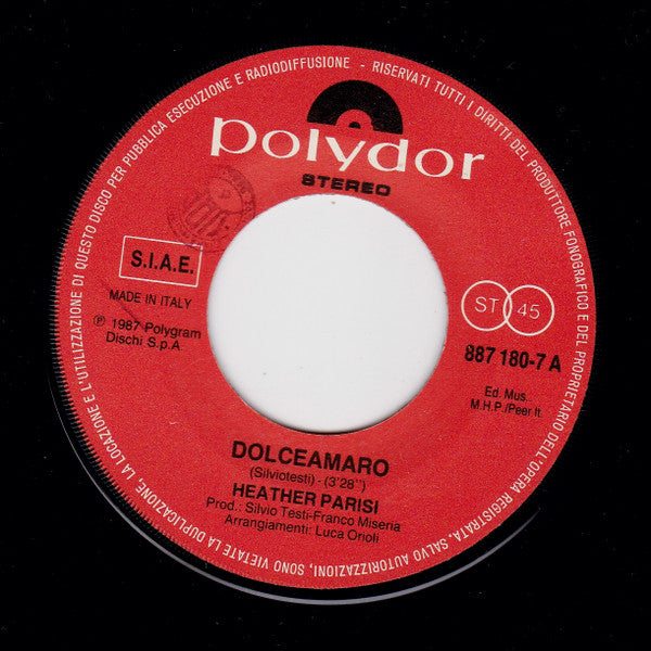 Heather Parisi – Dolceamaro (7", Italy - 1987)