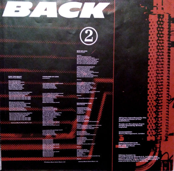 Status Quo – Back To Back (LP, Album, Italy - 1983)