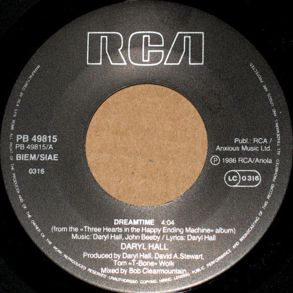 Daryl Hall – Dreamtime (7", Italy - 1986)