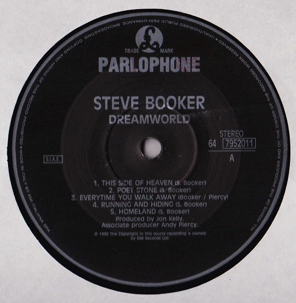 Steve Booker – Dreamworld (LP, Album, Italy - 1990)