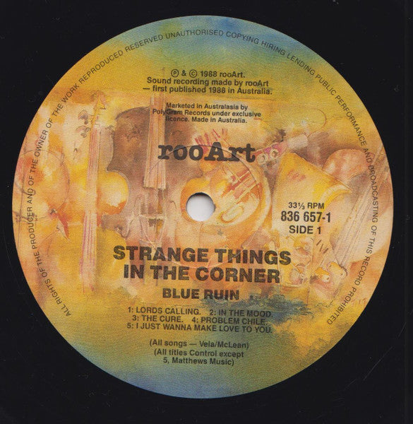 Blue Ruin – Strange Things In The Corner (LP, Album, Australia - 1989)