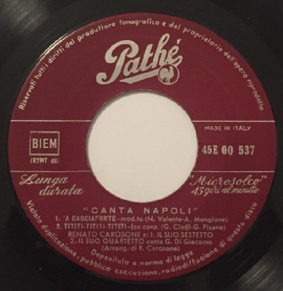 Renato Carosone E Il Suo Sestetto – Canta Napoli (7", Italy - 1957)