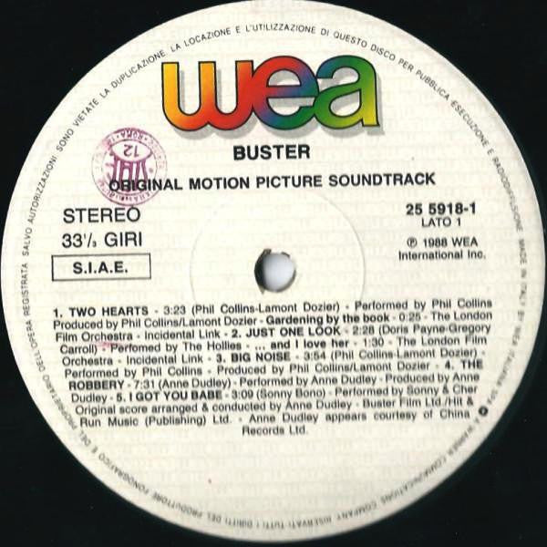 Various – Buster (Original Motion Picture Soundtrack) (LP, Compilation, Italy - 1988)
