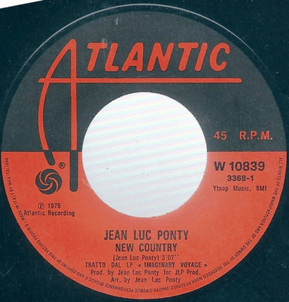 Jean-Luc Ponty – New Country  (7", Italy - 1977)