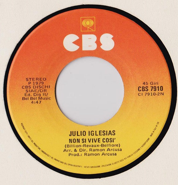 Julio Iglesias – Se Tornassi (7", Italy - 1979)