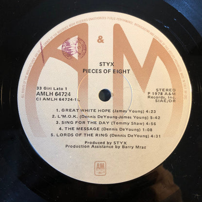Styx – Pieces Of Eight (LP, Album, Italy - 1978)
