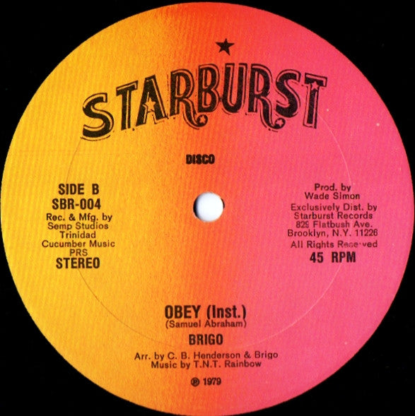 Brigo – Obey (12", US - 1979)