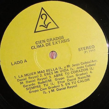 Cien Grados – Clima De Extásis (LP, Album, Venezuela - 1992)