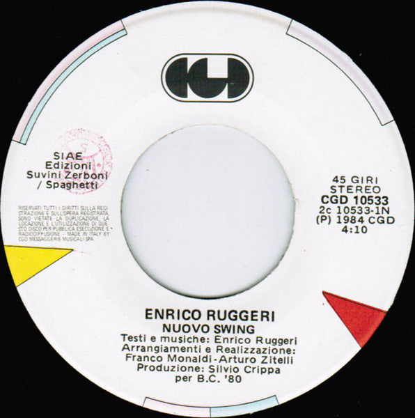 Enrico Ruggeri – Nuovo Swing (7", Italy - 1984)