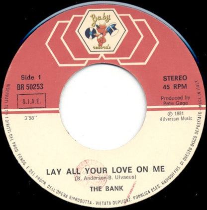 The Bank – Lay All Your Love On Me (7", Italy - 1981)
