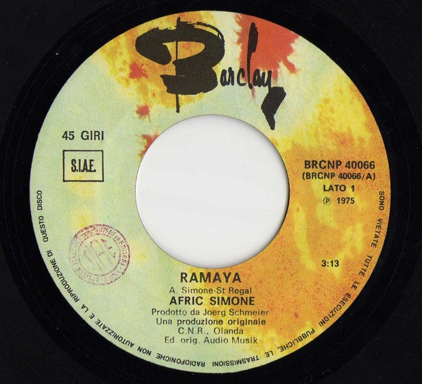 Afric Simone – Ramaya (7", Italy - 1975)