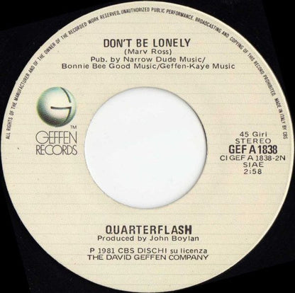 Quarterflash – Harden My Heart (7", Italy - 1982)
