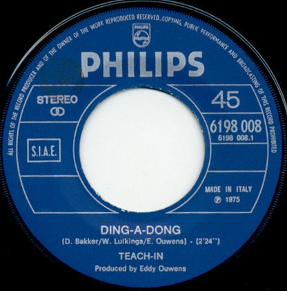 Teach-In – Ding-A-Dong  (7", Italy - 1975)