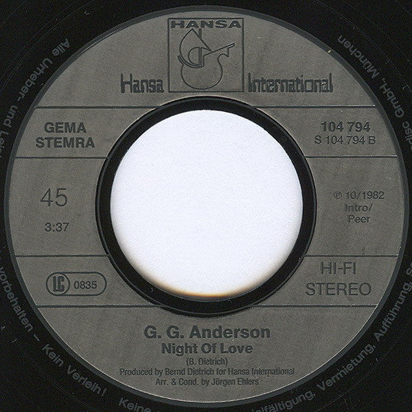 G.G. Anderson – When Your Heart Is Cryin' (7", Germany - 1982)
