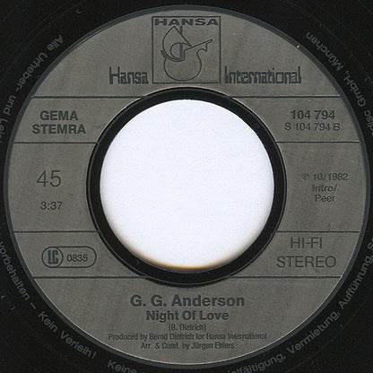 G.G. Anderson – When Your Heart Is Cryin' (7", Germany - 1982)