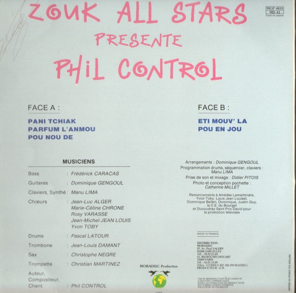 Zouk All Stars – Zouk All Stars Presente Phil Control (LP, France - 1988)