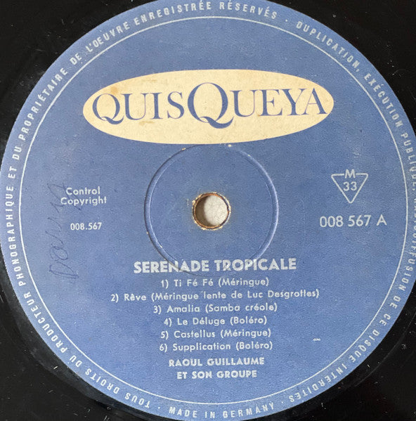 Raoul Guillaume Et Son Groupe – Sérénade Tropicale (LP, Haiti)