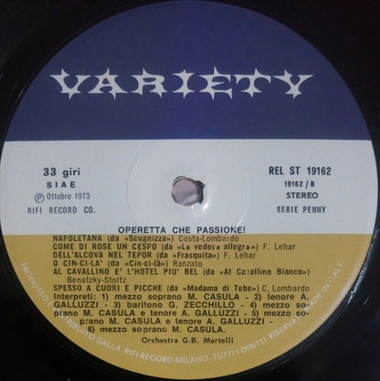 Orchestra Bruno Martelli – Operetta Che Passione! (LP, Album, Italy - 1973)