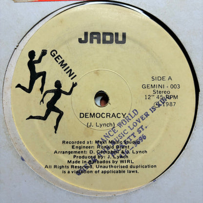 Jadu (4) – Democracy (12", Barbados - 1987)