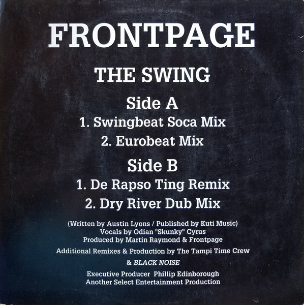 Frontpage (6) – The Swing (12")