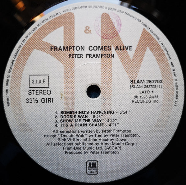 Peter Frampton – Frampton Comes Alive! (LP, Album, Italy - 1976)