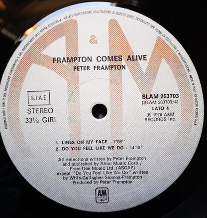Peter Frampton – Frampton Comes Alive! (LP, Album, Italy - 1976)