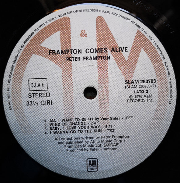 Peter Frampton – Frampton Comes Alive! (LP, Album, Italy - 1976)