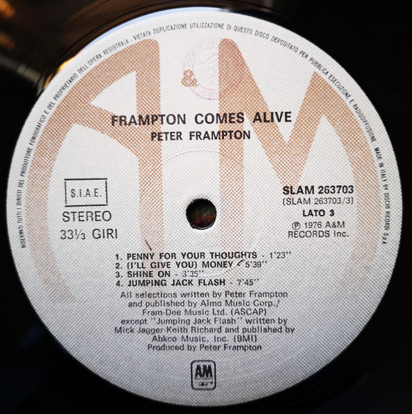 Peter Frampton – Frampton Comes Alive! (LP, Album, Italy - 1976)
