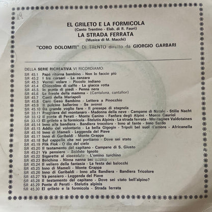 Coro Dolomiti Di Trento – El Griletto E La Formicola (7", Repress, Italy)