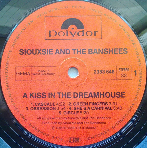 Siouxsie & The Banshees – A Kiss In The Dreamhouse (LP, Album, Germany - 1982)