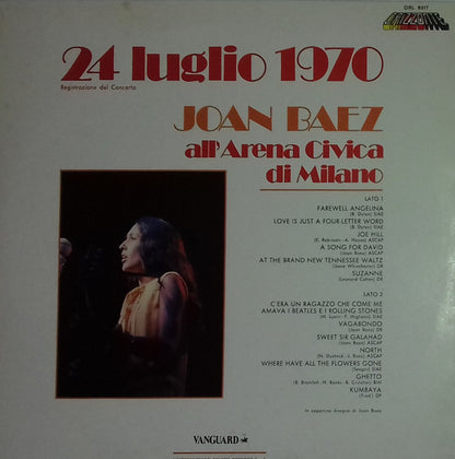 Joan Baez – 24 Luglio 1970 - Joan Baez All'Arena Civica Di Milano (LP, Album, Reissue, Italy)